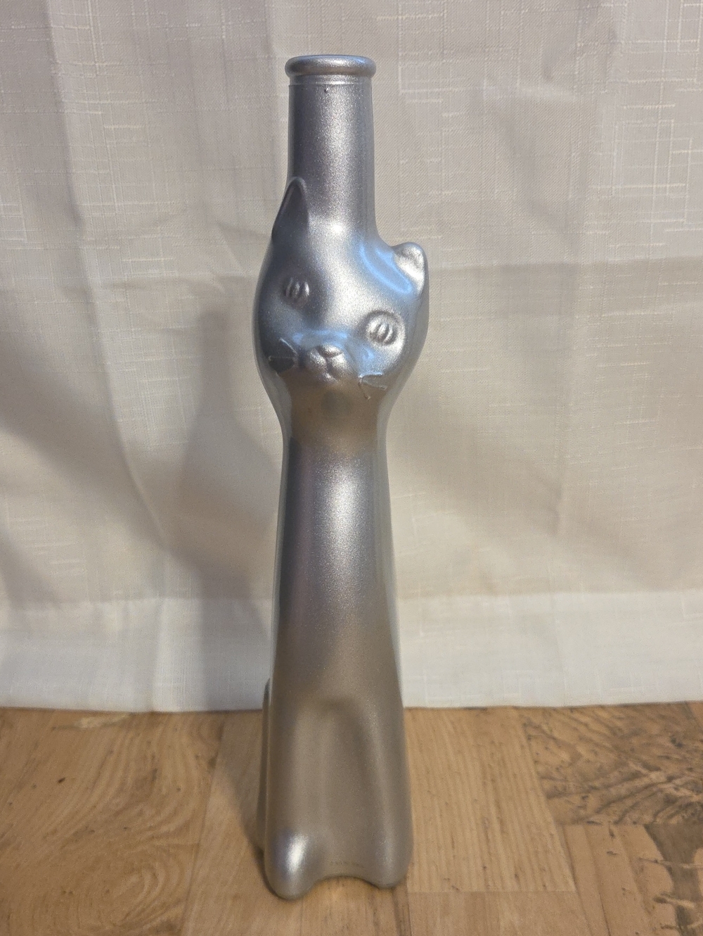 Moselland Riesland Rheinhessen Happy Cat Metallic Silver Empty Bottle